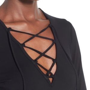 Leith black lace up long sleeve